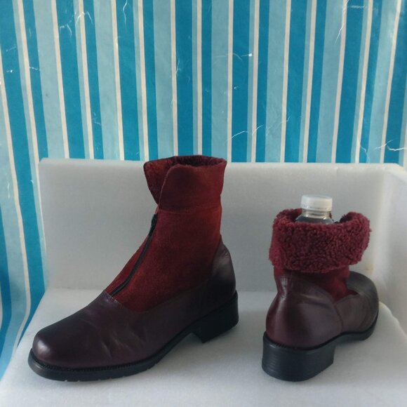 Artisan Shoes - Made in Canada Cowhide Suede Thermal Fleece Lined Winter Boot Front Zip 11wide